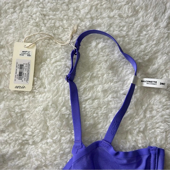 Aerie Smoothez Mesh Unlined Balconette Bra 34C NWT - Picture 2 of 3